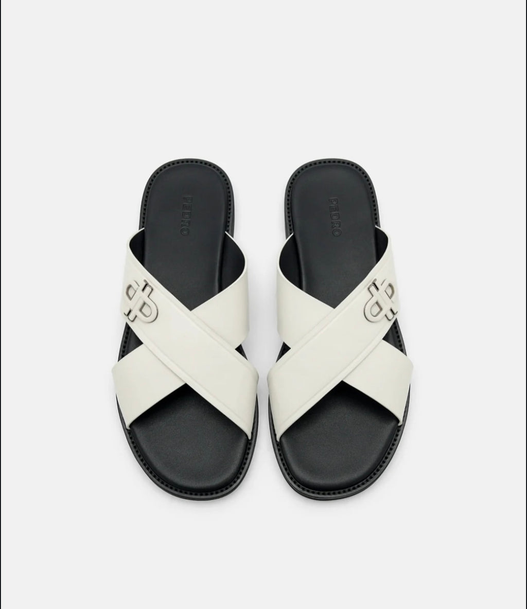 Cross-leather Valo Slides