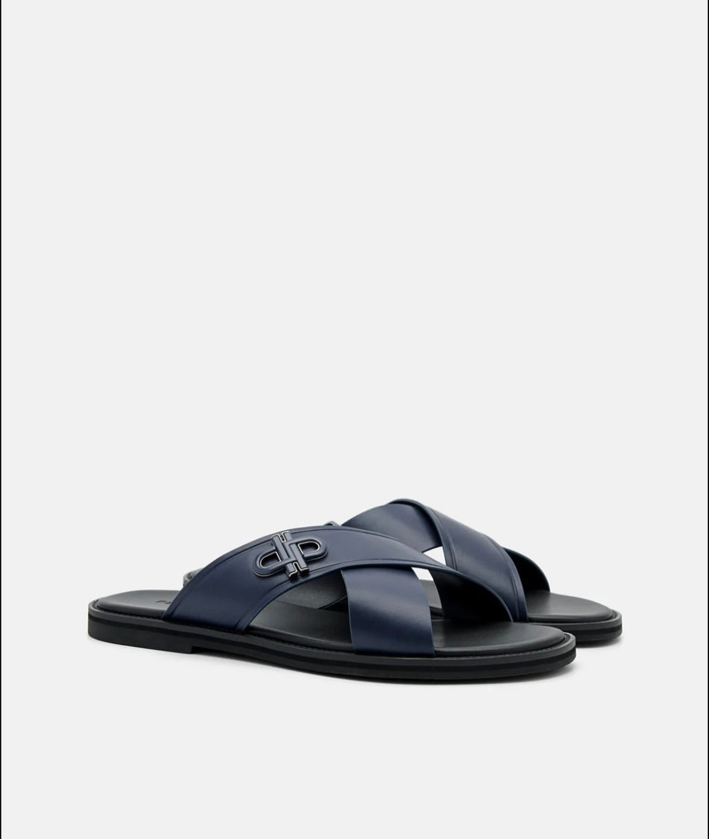 Cross-leather Valo Slides